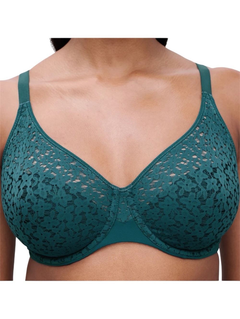 Chantelle Norah Comfort Underwire Bra 38D Teal Petrol Blue NWT